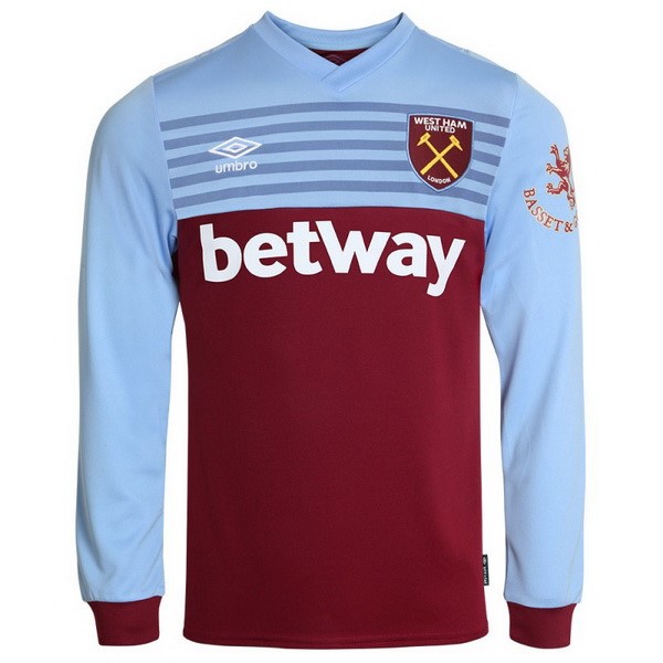 Tailandia Camiseta West Ham United 1ª ML 2019-2020 Azul Rojo